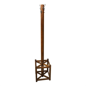 Crafters and Weavers Mission Coat Rack with Umbrella Stand in Walnut