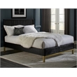 Crafters and Weavers Genovese Modern Platform King Bed in Black and Gold