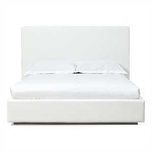 Crafters and Weavers Seabourne Modern Platform Queen Bed Frame in Pearl/White