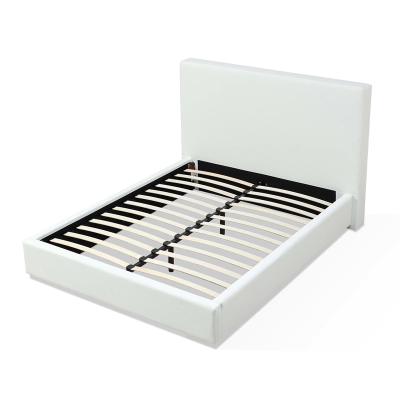 Crafters and Weavers Seabourne Modern Platform King Bed Frame in Pearl/White