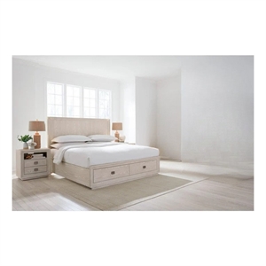 Crafters and Weavers Harbor Modern Bedroom Set with Storage King Bed in White