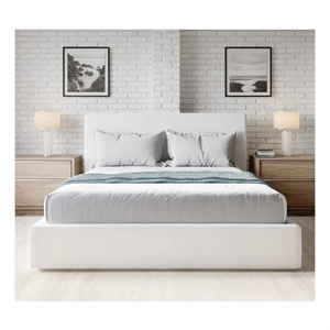 Crafters and Weavers Seabourne Upholstered Platform Queen Bedroom set in Bisque