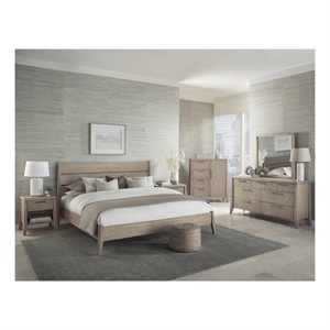 Crafters and Weavers Linwood Modern Simplistic Design Queen Bedroom Set in Gray