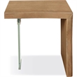 Crafters and Weavers Seabourne Live-Edge Oak & Glass End Table - Bisque/Brown