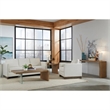 Crafters and Weavers Seabourne Live-Edge Oak & Glass End Table - Bisque/Brown
