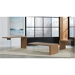Crafters and Weavers Seabourne Live-Edge Oak & Glass End Table - Bisque/Brown