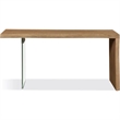 Crafters and Weavers Seaboune Live-Edge Oak & Glass Console Table - Bisque/Brown