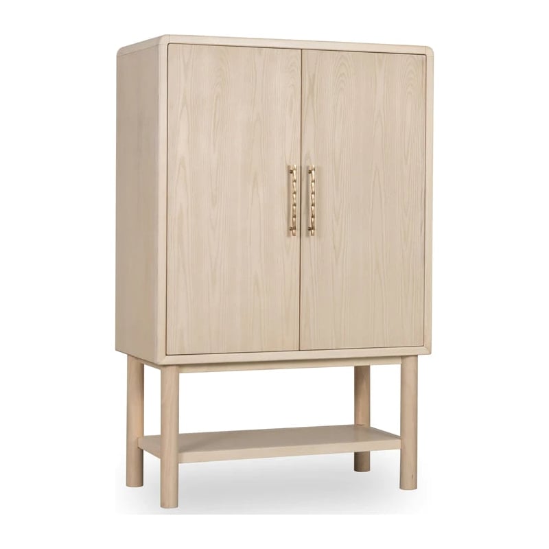 Crafters and Weavers Vincrest Ash Wood Bar Cabinet in White