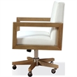 Crafters and Weavers Seabourne Solid Wood Frame Home Offic Chair w/ White Canvas