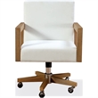 Crafters and Weavers Seabourne Solid Wood Frame Home Offic Chair w/ White Canvas