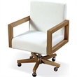 Crafters and Weavers Seabourne Solid Wood Frame Home Offic Chair w/ White Canvas
