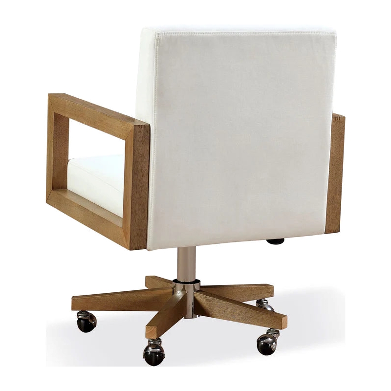 Crafters and Weavers Seabourne Solid Wood Frame Home Offic Chair w/ White Canvas