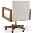 Crafters and Weavers Seabourne Solid Wood Frame Home Offic Chair w/ White Canvas