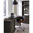 Crafters and Weavers Oxford Single Pedestal Desk in Basalt in Grey