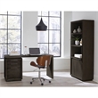 Crafters and Weavers Oxford Single Pedestal Desk in Basalt in Grey