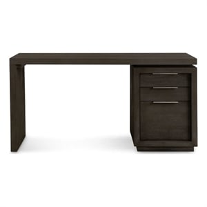 Crafters and Weavers Oxford Single Pedestal Desk in Basalt in Grey