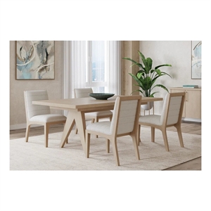 Crafters and Weavers Linwood Ash Wood Extension Dining Table Set in Brown