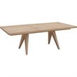 Crafters and Weavers Linwood Ash Wood Extension Dining Table Set in Brown