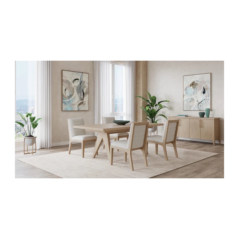 Crafters and Weavers Linwood Ash Wood Extension Table in Ginger/Brown