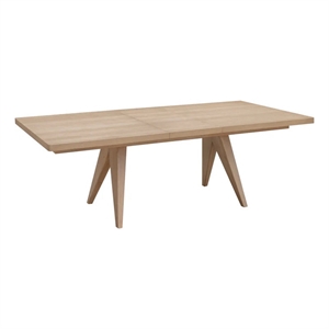 Crafters and Weavers Linwood Ash Wood Extension Table in Ginger/Brown