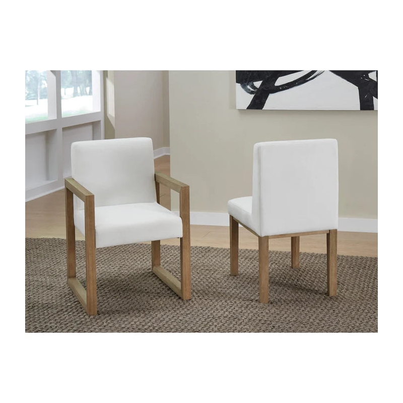 Crafters and Weavers Seabourne Dining Side Chair & Arm Chair -White Pearl/Bisque