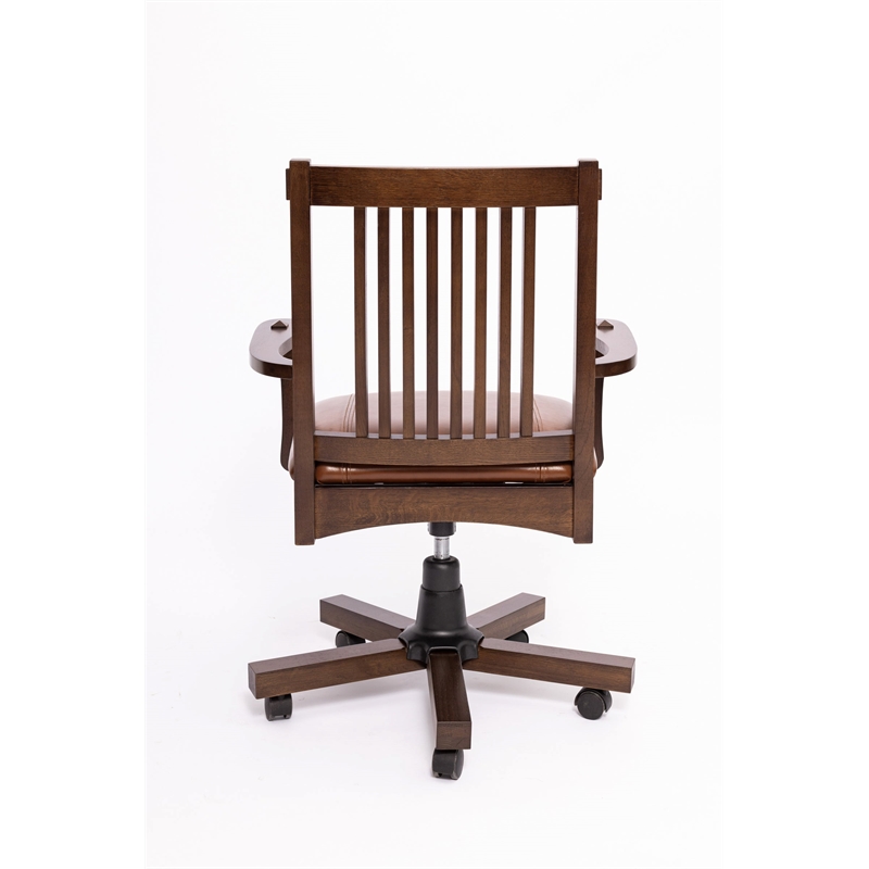 Crafters & Weavers Arts and Crafts Mission Oak Office Chair in Walnut