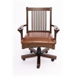 Crafters & Weavers Arts and Crafts Mission Oak Office Chair in Walnut
