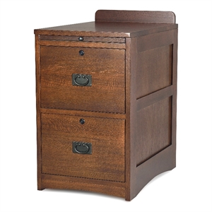 Crafters & Weavers Mission Oak 2 Drawer File Cabinet+Writing Tray in Walnut