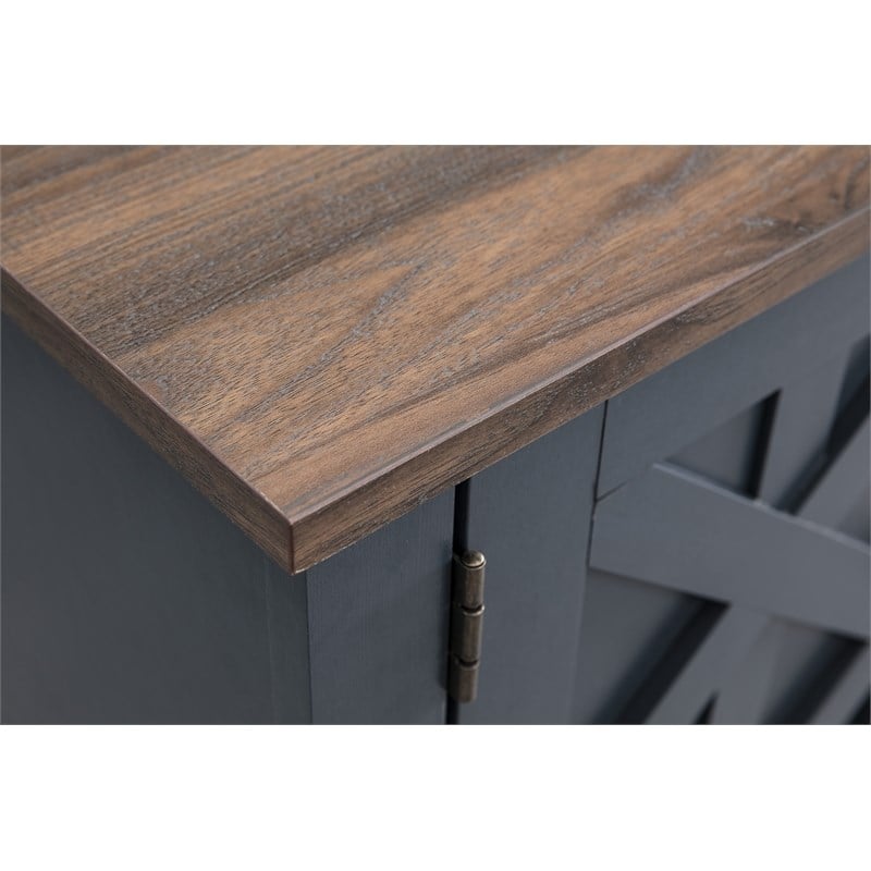 LIVILAND TV Stand for TV up to 60 in. w/ Storage Cabinet & Open Shelf -Navy Blue