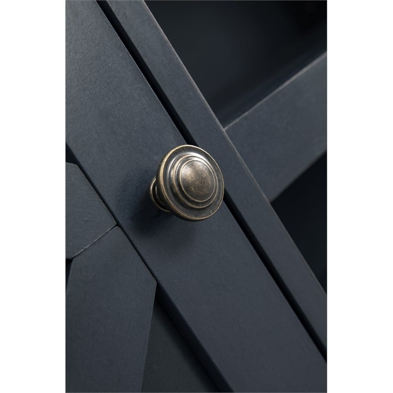 LIVILAND TV Stand for TV up to 60 in. w/ Storage Cabinet & Open Shelf -Navy Blue