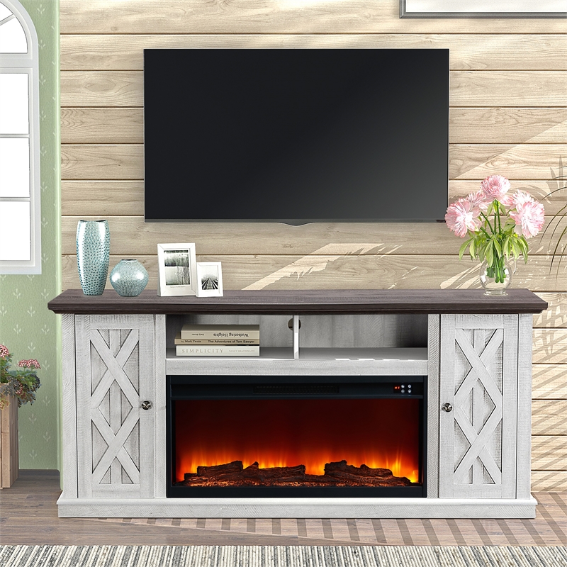 LIVILAND 2-Door TV Stand Media Console for TV up to 75