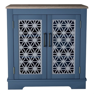 liviland 30 in. storage sideboard buffet accent cabinet - navy blue