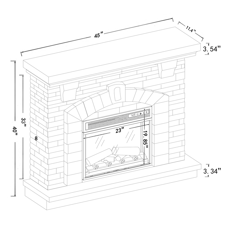 LIVILAND 45 in. Freestanding Magnesium Oxide Electric Fireplace in Tan