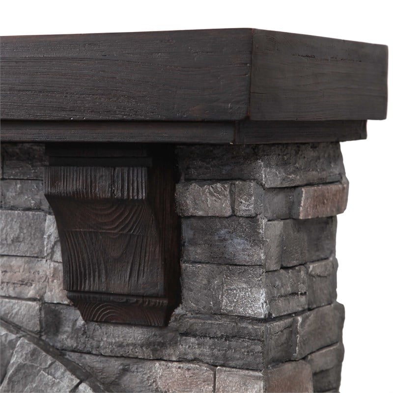 LIVILAND 45 in. Magnesium Oxide Freestanding Electric Fireplace in Gray