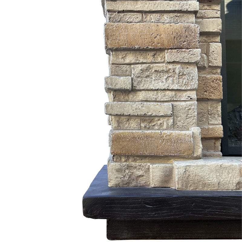 LIVILAND 36 in. Freestanding Electric Fireplace in Tan