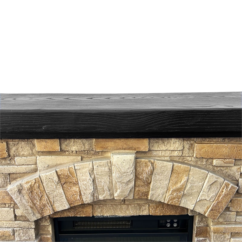 LIVILAND 36 in. Freestanding Electric Fireplace in Tan