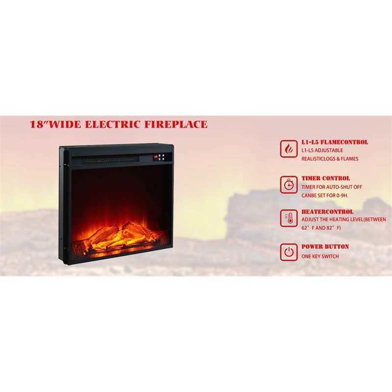 LIVILAND 36 in. Freestanding Electric Fireplace in Tan
