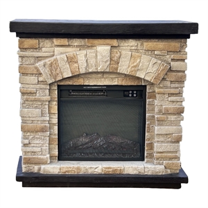 LIVILAND 36 in. Freestanding Electric Fireplace in Tan