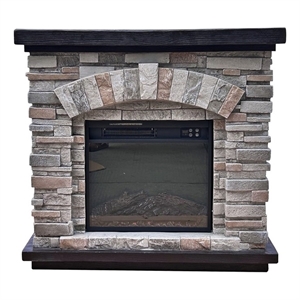 LIVILAND 36 in. Freestanding Electric Fireplace in Gray