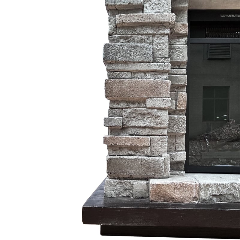 LIVILAND 36 in. Freestanding Electric Fireplace in Gray