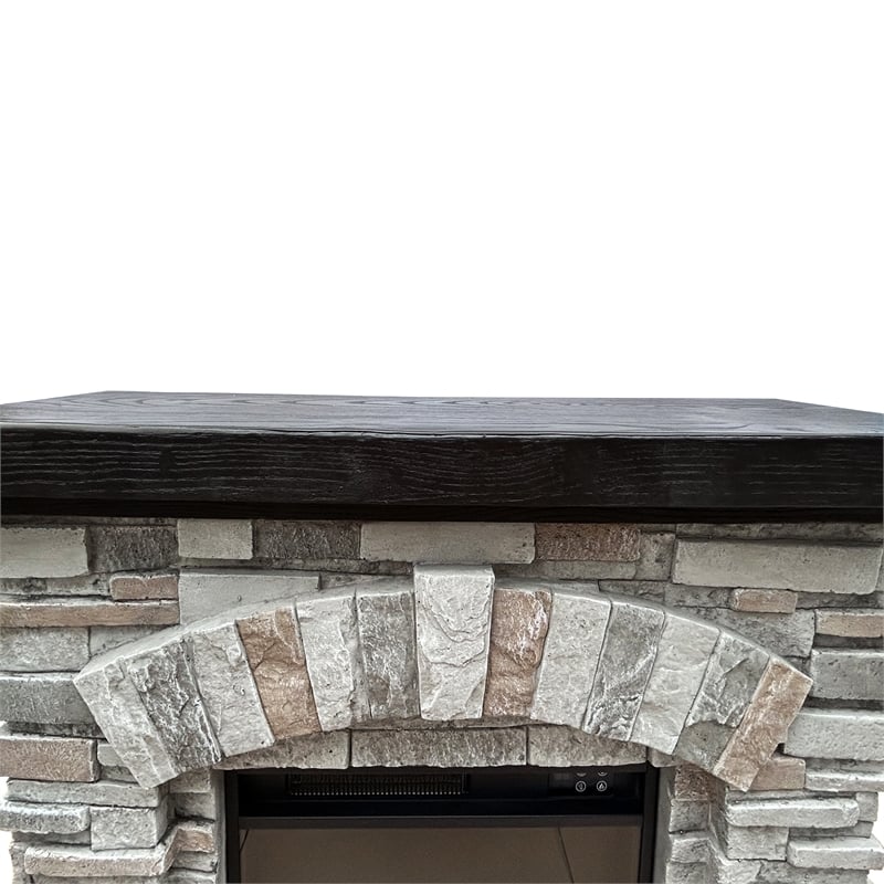 LIVILAND 36 in. Freestanding Electric Fireplace in Gray