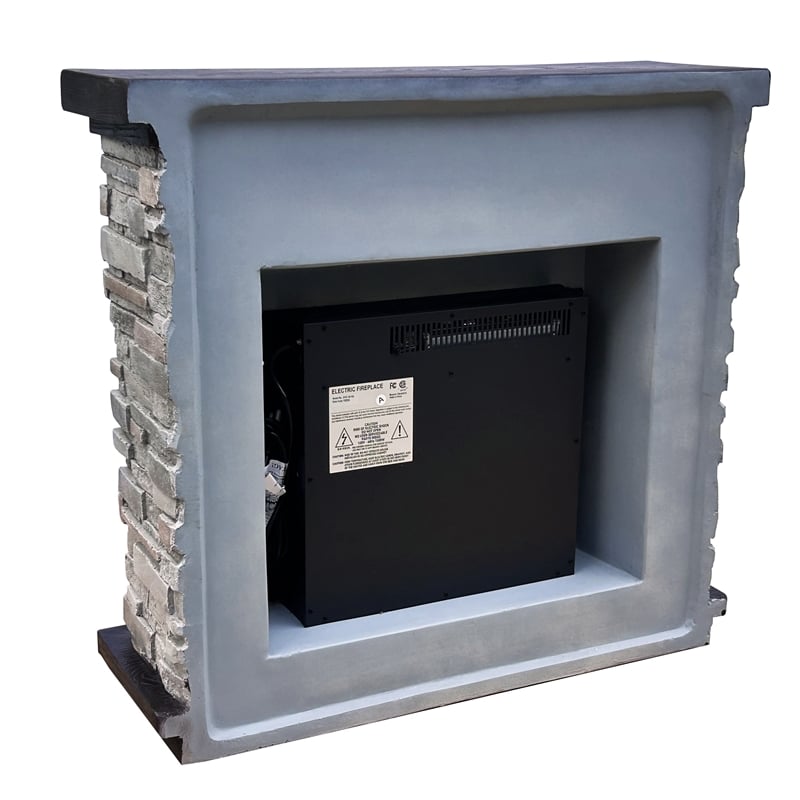 LIVILAND 36 in. Freestanding Electric Fireplace in Gray