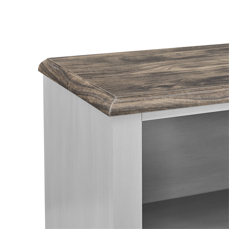 LIVILAND 70 in. TV Stand for TV up to 75 in. Gray w/ Walnut Color Desktop