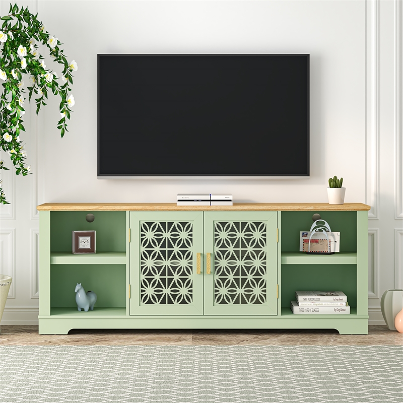 LIVILAND 70 in. TV Stand Media Console for TV up to 75 in. - Green