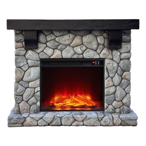 LIVILAND 44 in. Freestanding Electric Fireplace in Cool Gray Stone