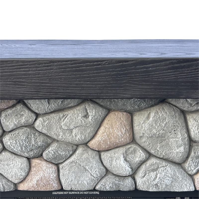 LIVILAND 44 in. Freestanding Electric Fireplace in Cool Gray Stone