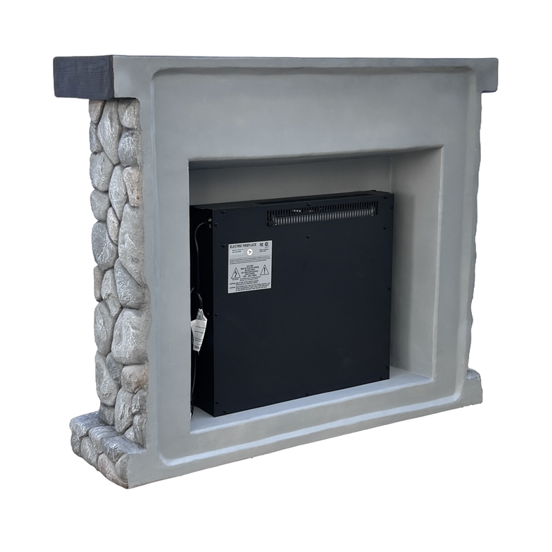 LIVILAND 44 in. Freestanding Electric Fireplace in Cool Gray Stone