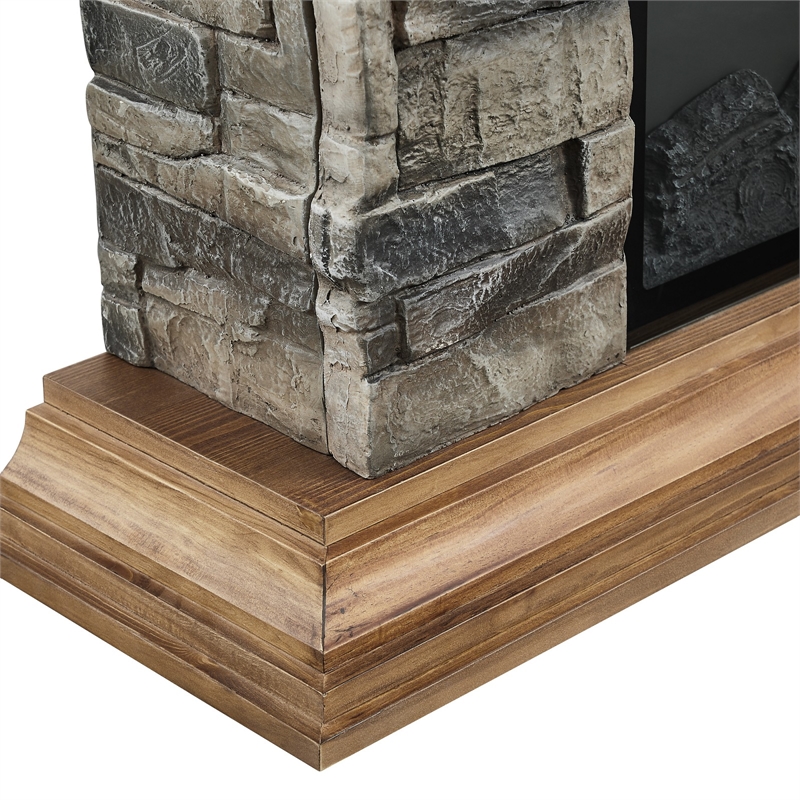 LIVILAND 40 in. Magnesium Oxide Freestanding Electric Fireplace in Tan