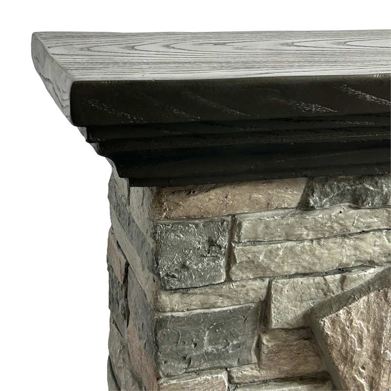 LIVILAND 40 in. Magnesium Oxide Freestanding Electric Fireplace in Gray