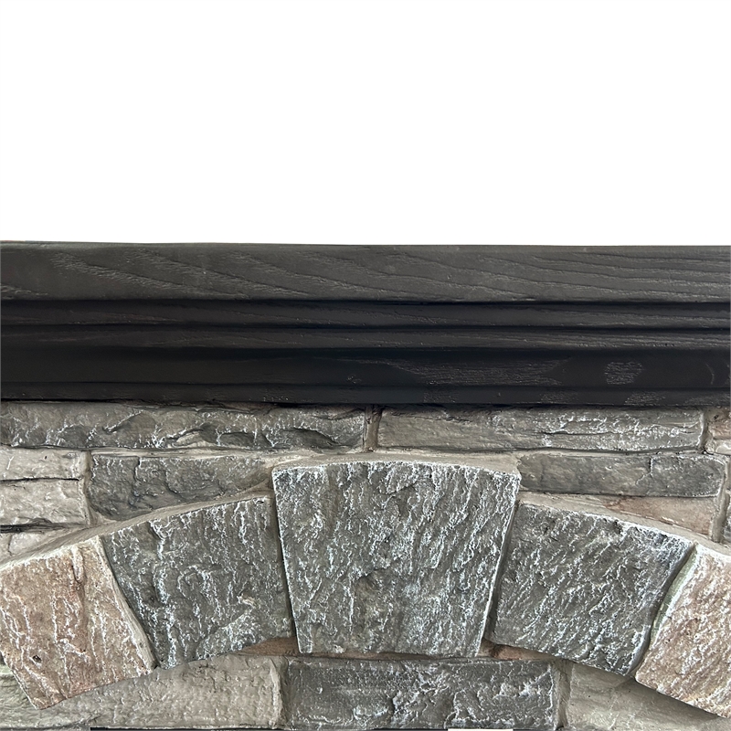 LIVILAND 40 in. Magnesium Oxide Freestanding Electric Fireplace in Gray